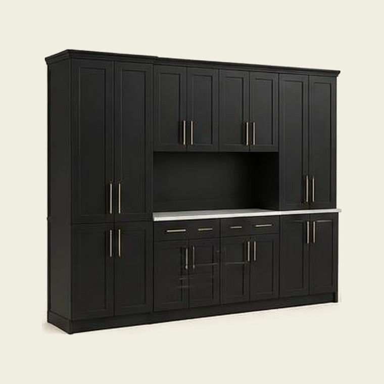 Armário De Cozinha Completa 310cm Reims Madesa 02 Cor Preto